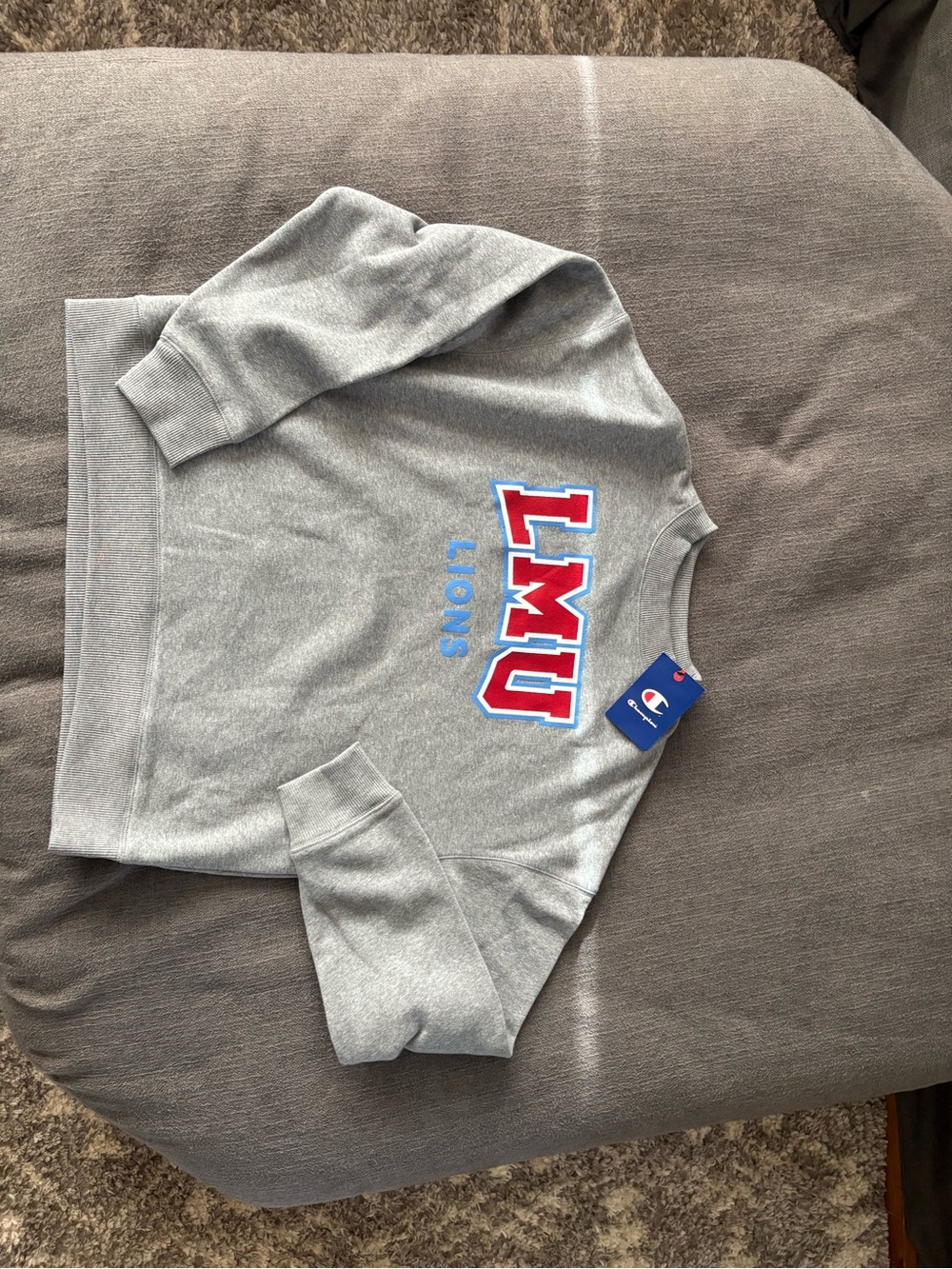 Loyola Marymount University Champion LMU Lions Gray Crewneck Sweatshirt